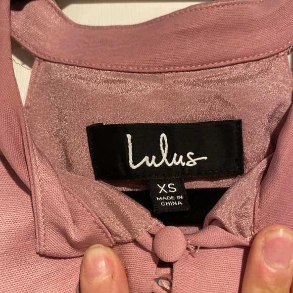 Pink satin lulus high neck dress - Picture 2 of 3